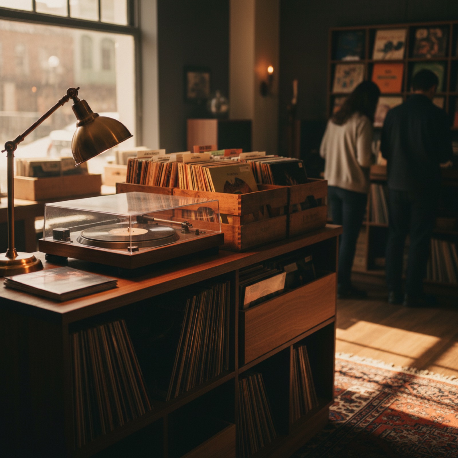 Comptoir d'un magasin de disques